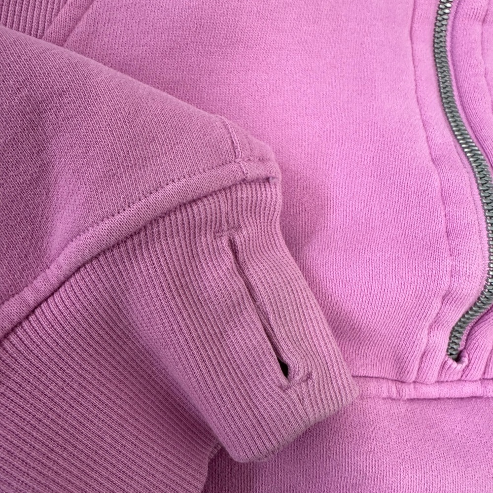 lululemon Cropped Pink 3/4 Zip Hoodie Woman’s SZ M/L workout athletic - Picture 11 of 15